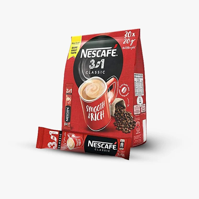 Nescafe 3 in 1 Classic Instant Coffee 30 x20g Sticks
